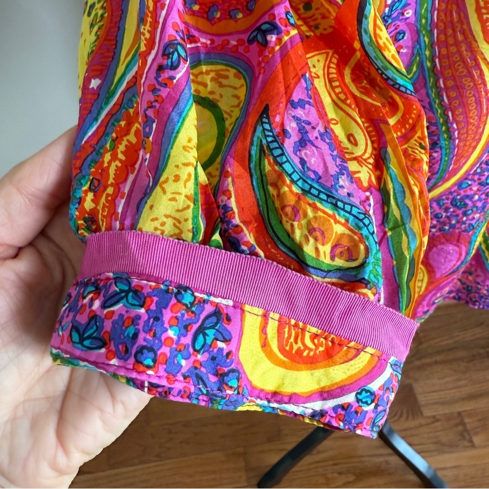 Trina Turk silk printed paisley blouse S - Picture 10 of 11